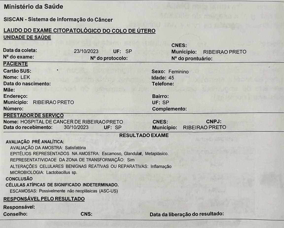 Imagem da questão de Lesões precursoras